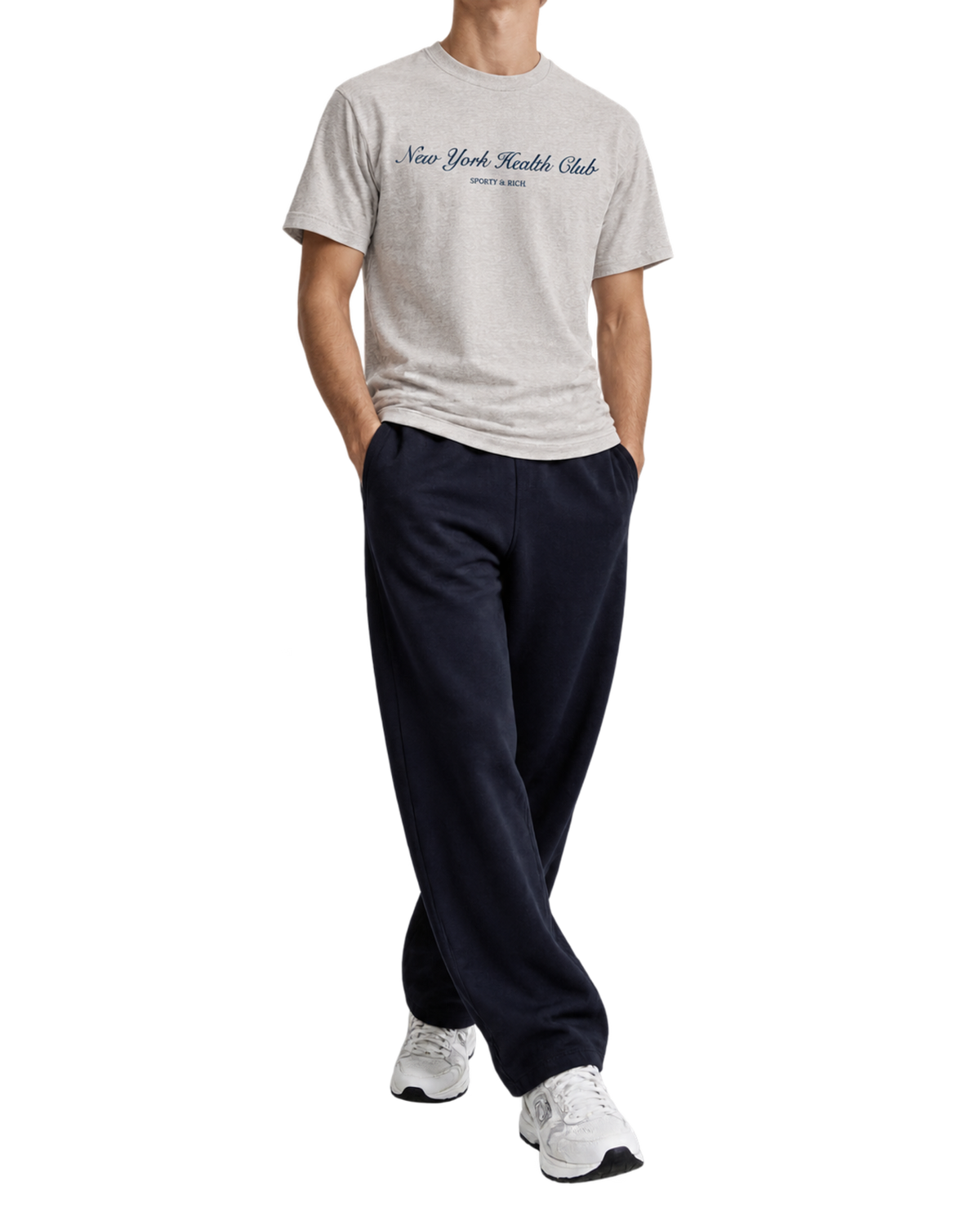 NY Health Club T-Shirt - Heather Gray/Navy