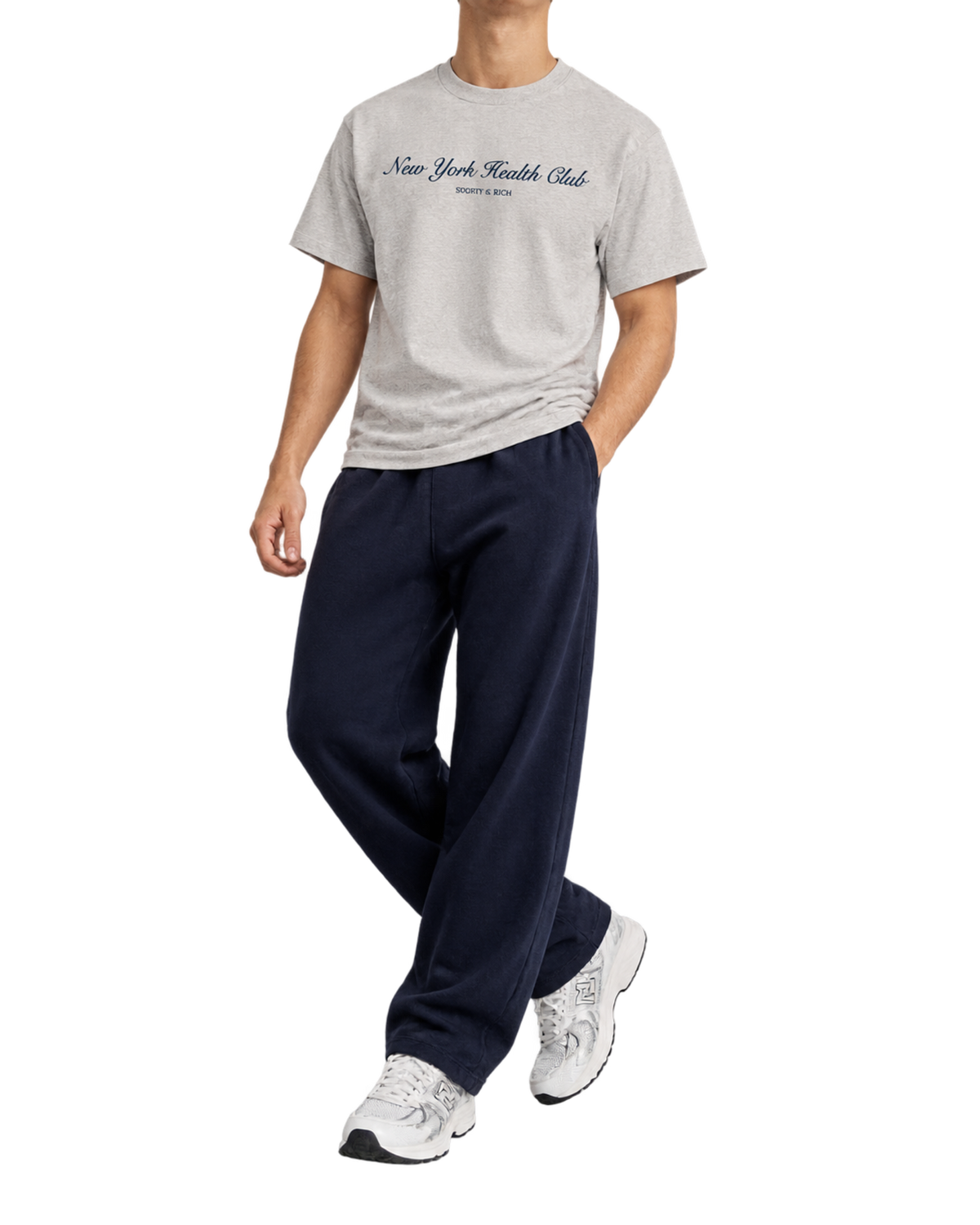 NY Health Club T-Shirt - Heather Gray/Navy
