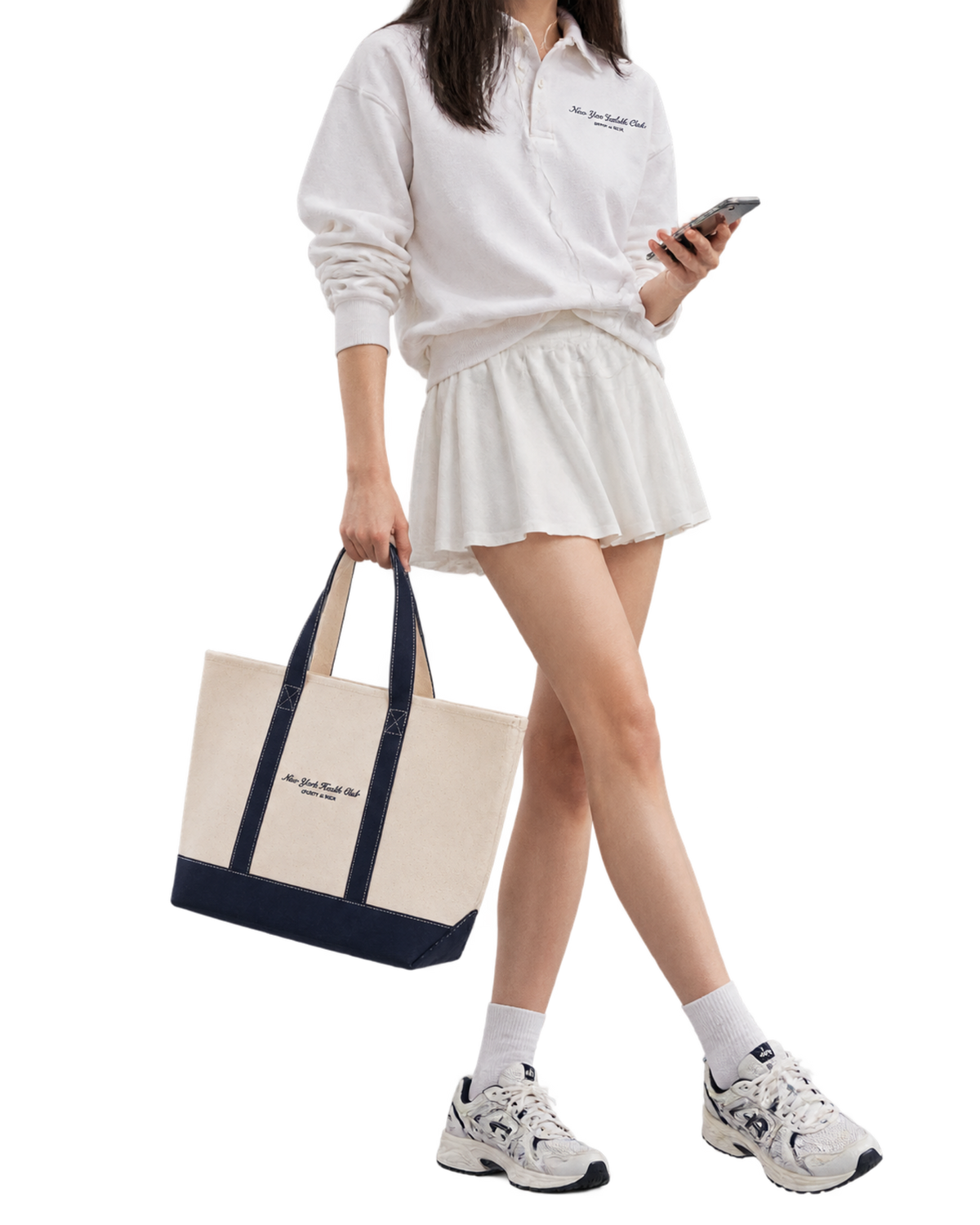 NY Health Club Tote Bag - Natural/Navy