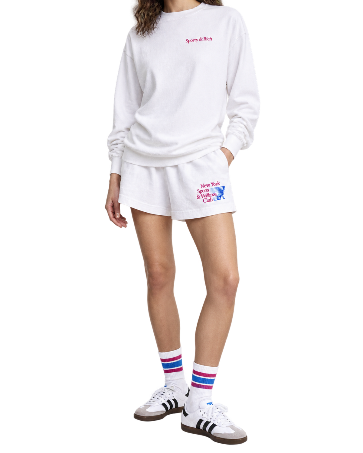 NY Motion Crewneck - White/Berry/Azure