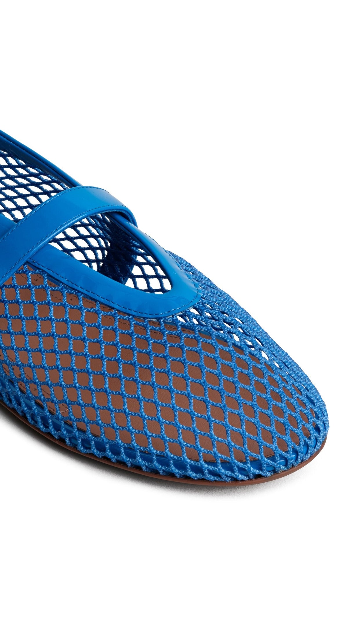 Alaïa Electric Blue BALLET FLATS IN FISHNET