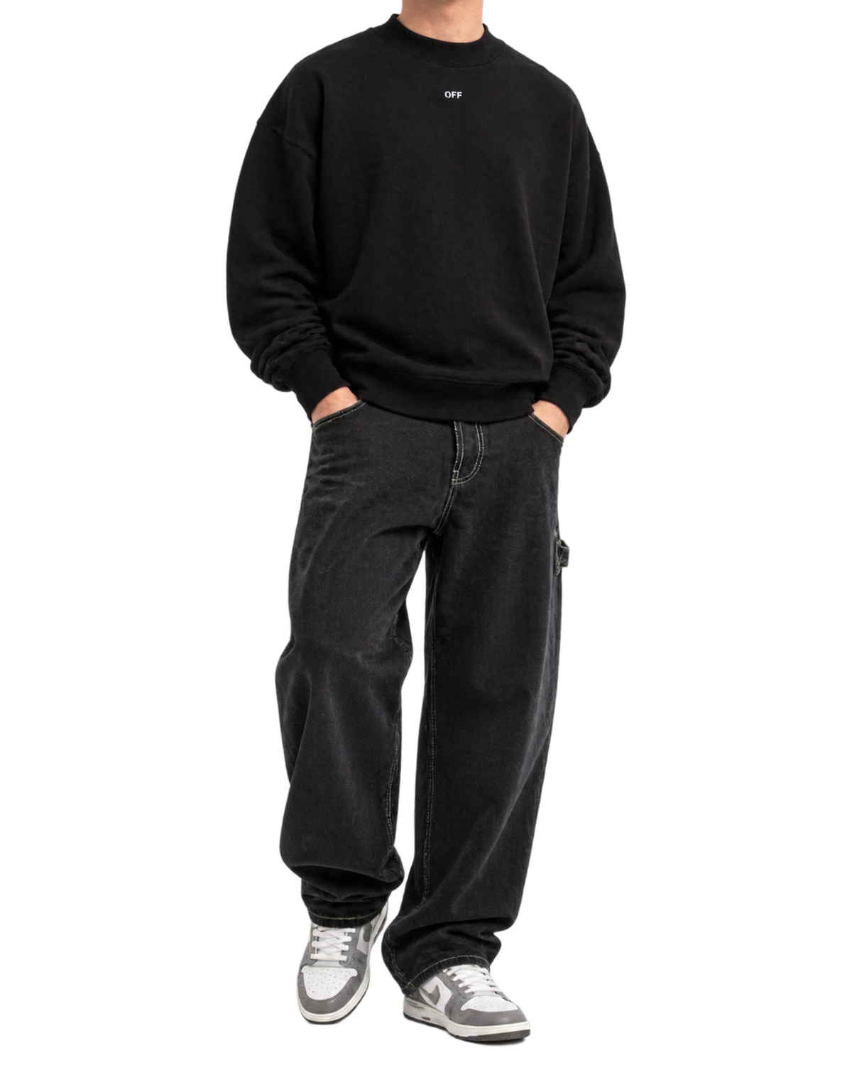 Off White Vibe Arrow Skate Crewneck Sweatshirt Black