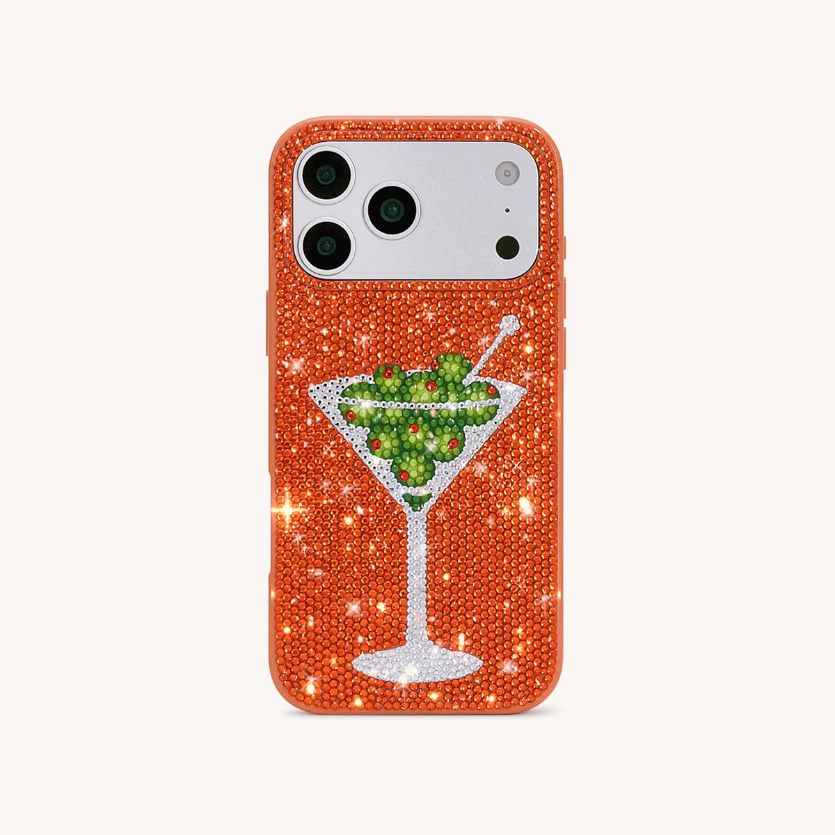 Olive Martini Artificial Crystal Phone Case - Orange