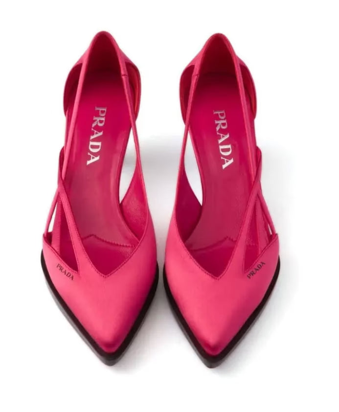 Prada Satin Cut-Out Pumps