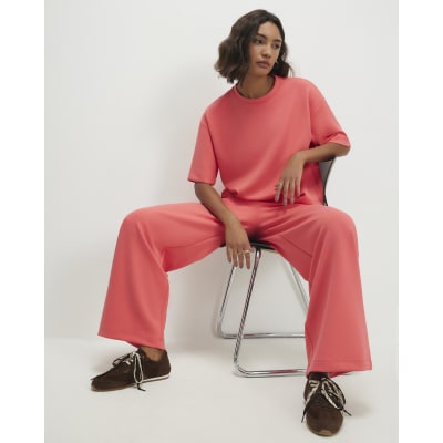 Orange Premium Drawstring Wide Leg Joggers