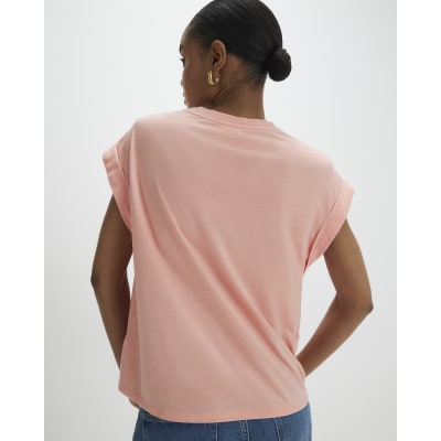 Orange Short Sleeve Burnout Pocket T-shirt