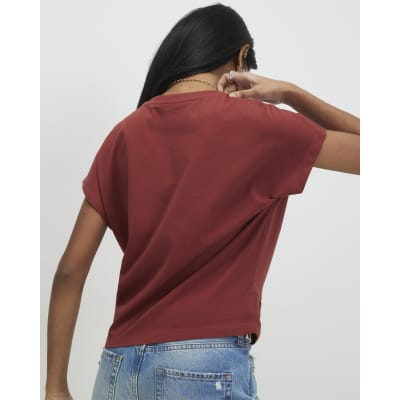 Orange Twist Front T-Shirt