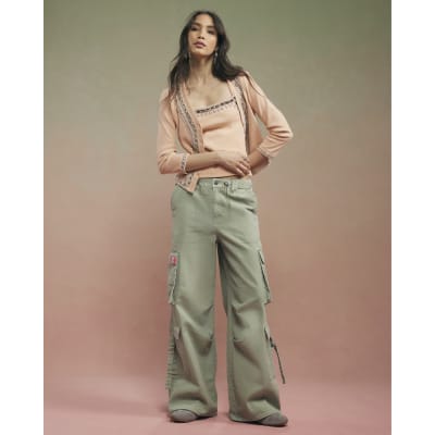 Orange Year Zero Embellished Trim Cardigan