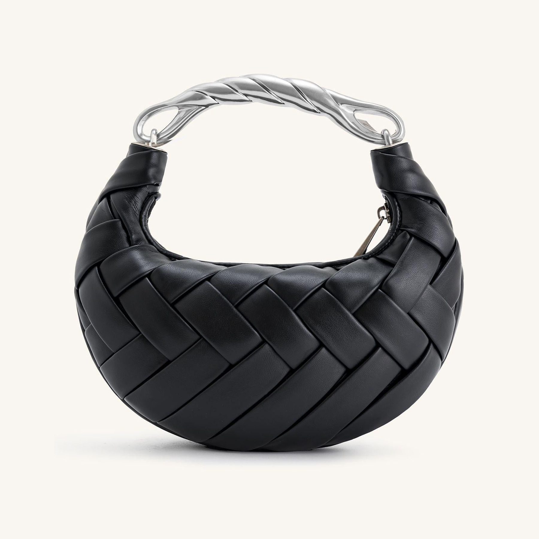 Orla Weave Handbag - Black