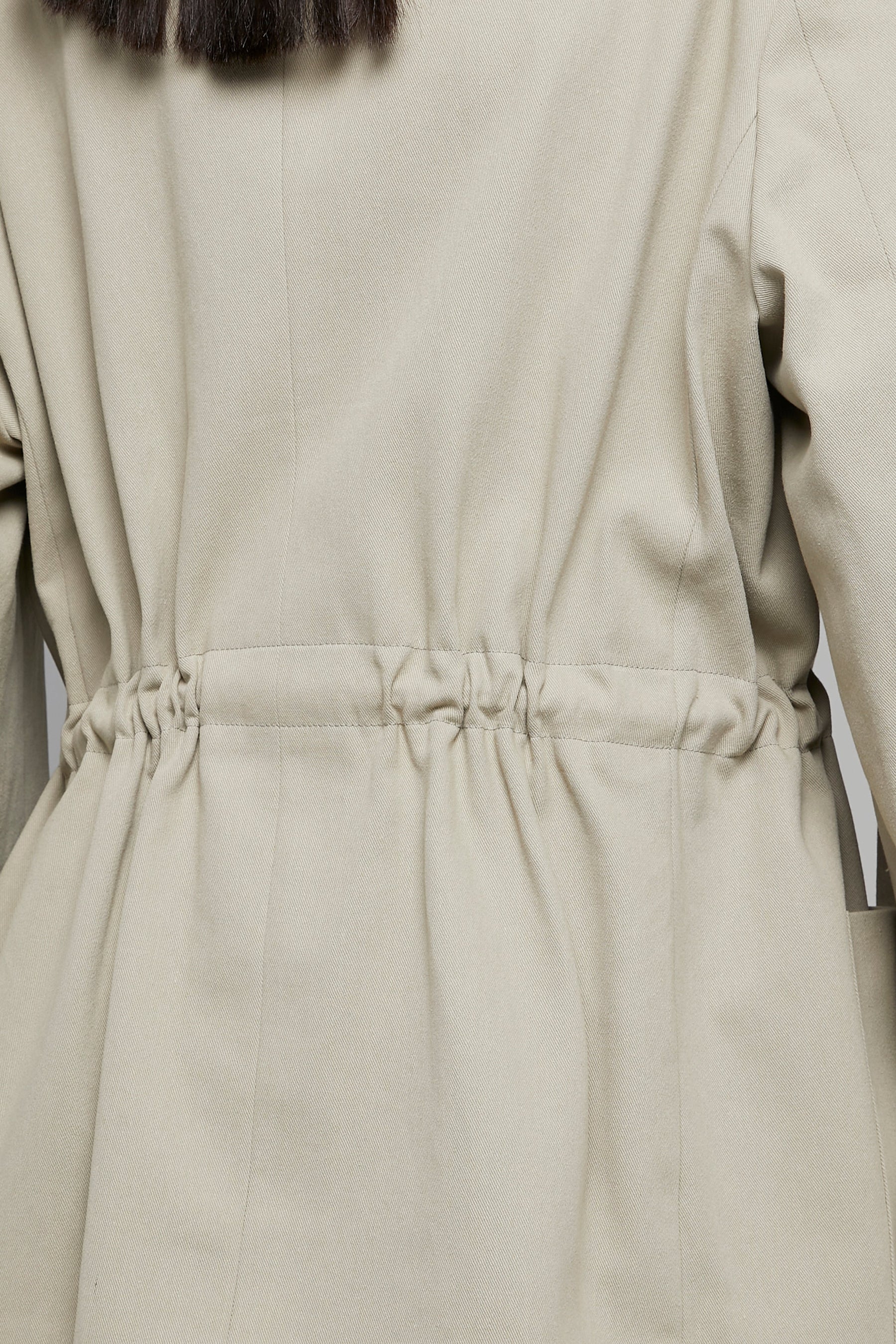 OVERSIZED TWILL BLAZER W/ DRAWSTRING