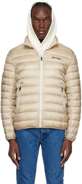 Beige Embroidered Down Jacket