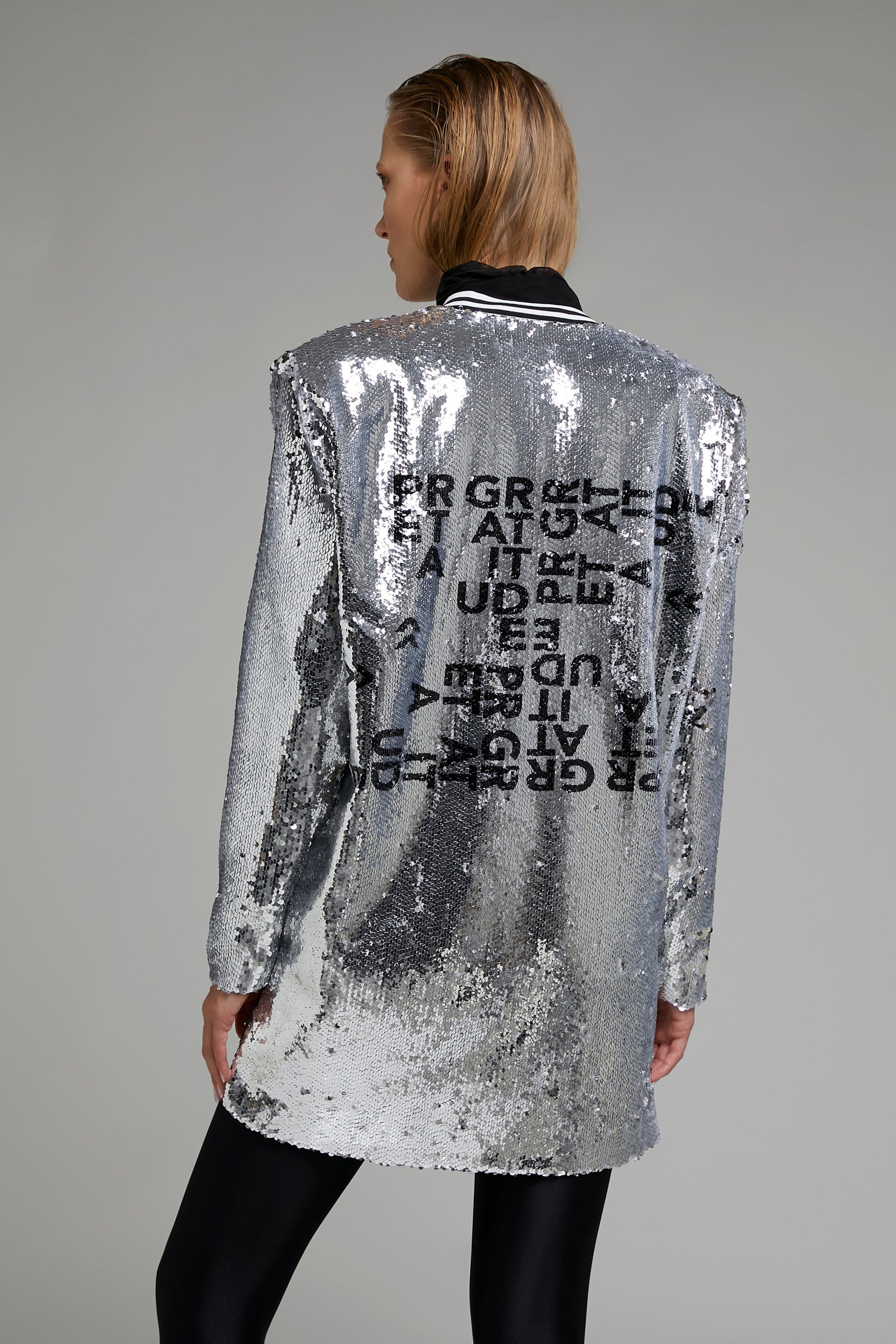 PAG DEEP V SEQUIN PRINT DRESS