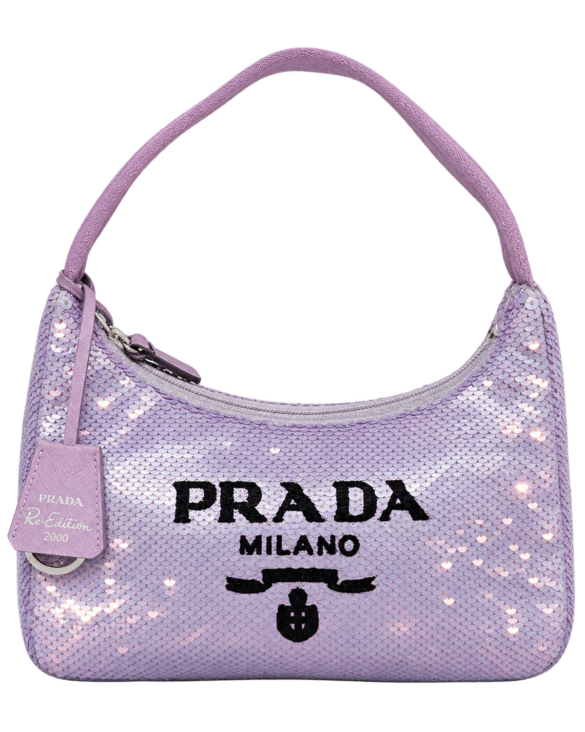 Paillettes Sequin Mini Re-Edition 2000 Bag Lilium Black