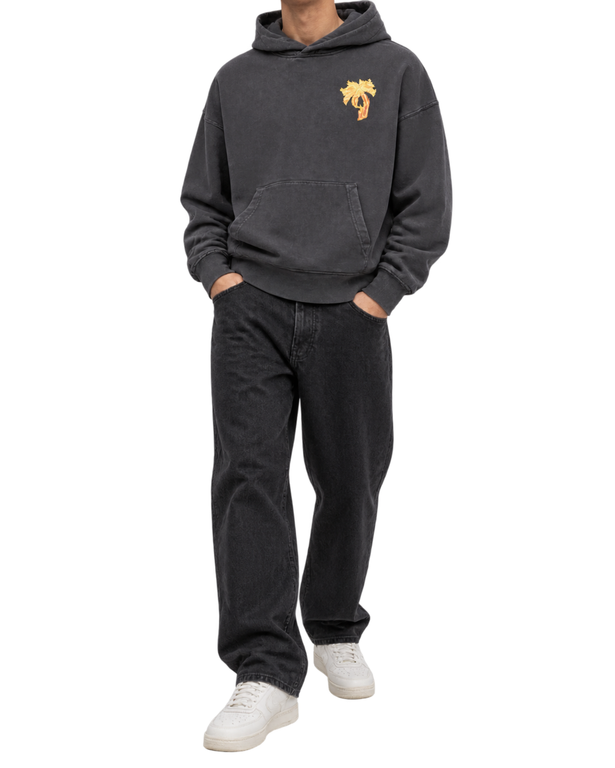 Palm Angels Burning Palm Cotton Hoodie