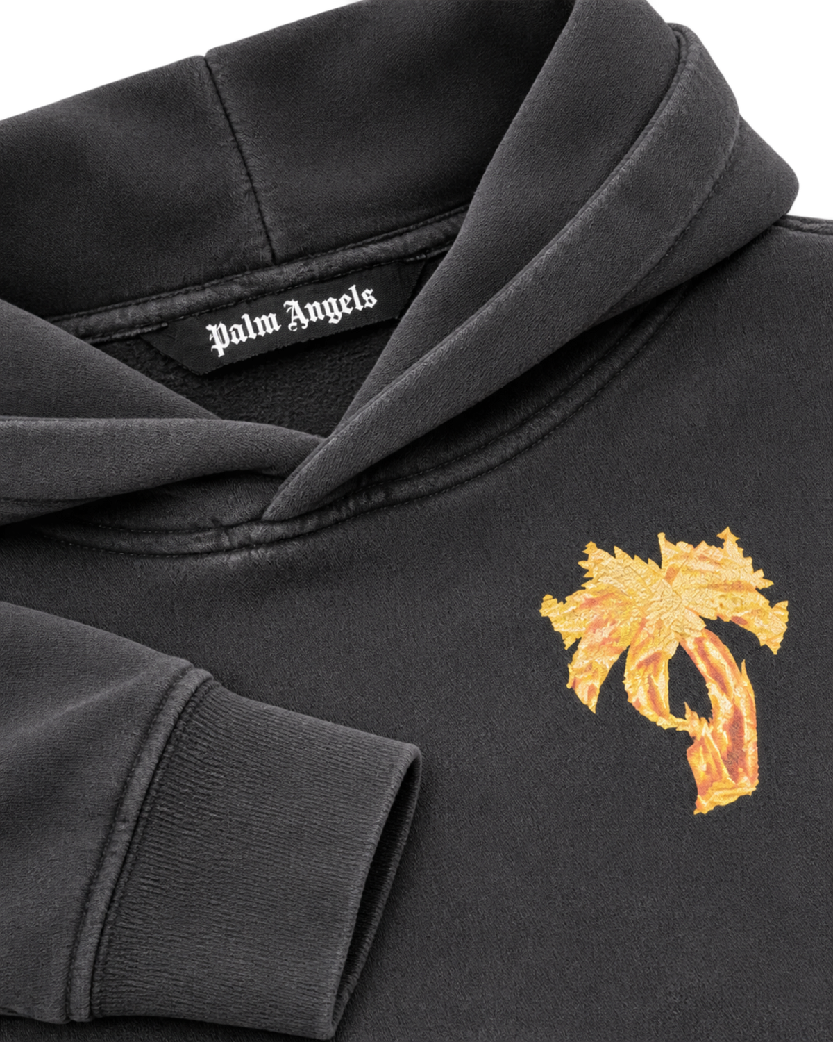 Palm Angels Burning Palm Cotton Hoodie