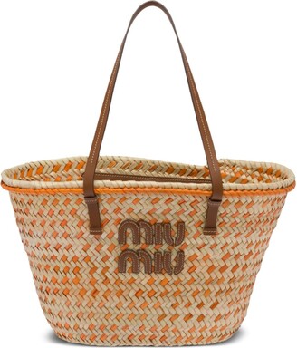 Miu Miu Palmetto logo-appliqué tote bag