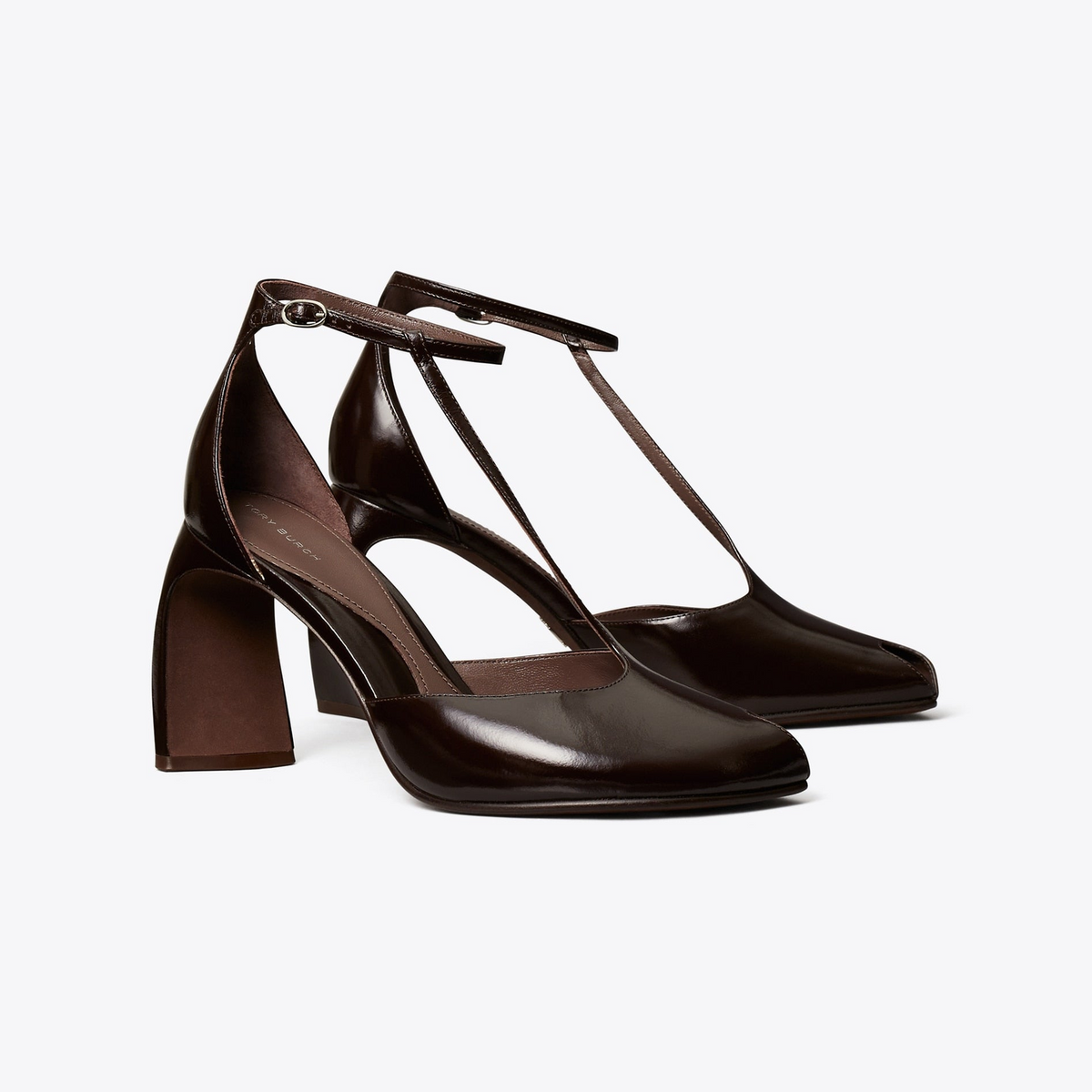 Peep-Toe T-Strap Heeled Sandal