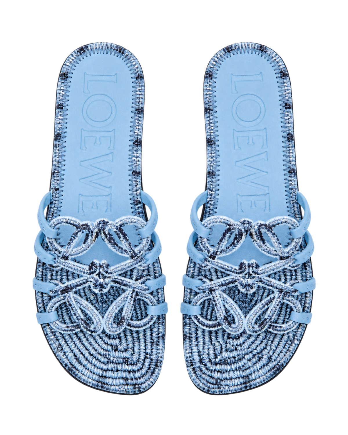 Petal Anagram slide in embroidered canvas