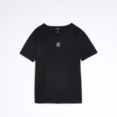 Petite Black Short Sleeve Logo T-shirt