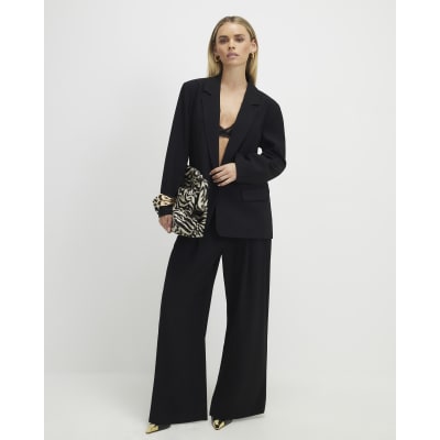 Petite Black Wide Leg Trousers