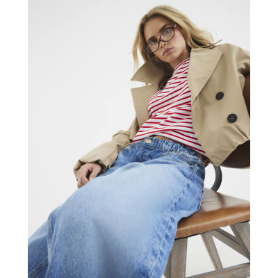 Petite Blue Denim Elasticated Barrel Jeans