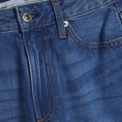 Petite Blue Relaxed Straight Jeans