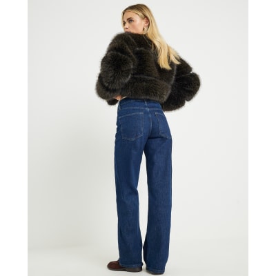 Petite Blue Relaxed Straight Leg Jeans
