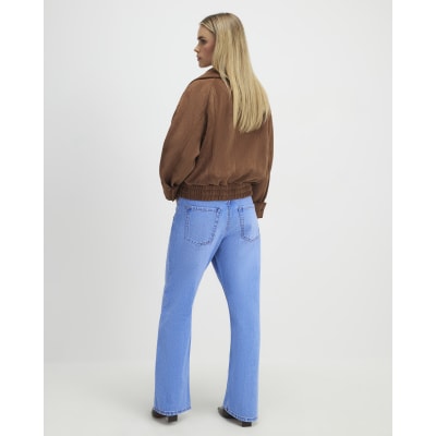 Petite Blue Relaxed Straight Leg Jeans