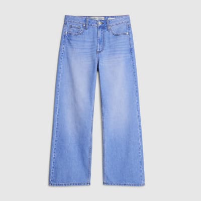 Petite Blue Relaxed Straight Leg Jeans