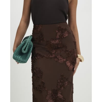 Petite Brown Cornelli Maxi Skirt
