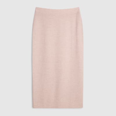 Petite Pink Metallic Midi Skirt