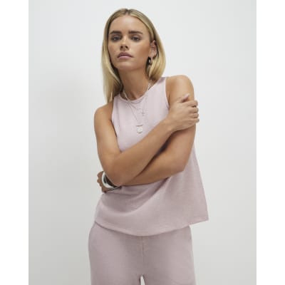 Petite Pink Metallic Vest Top
