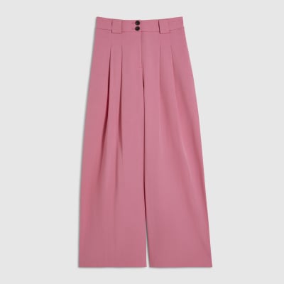 Petite Pink Wide Leg Trousers