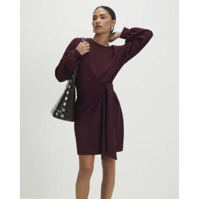 Petite Red Knot Side Mini Dress