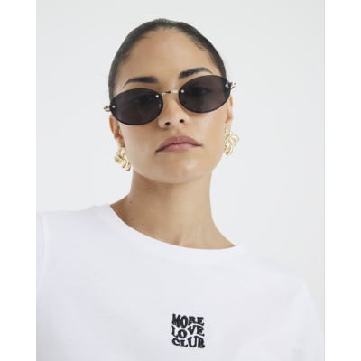 Petite White More Love Club T-Shirt