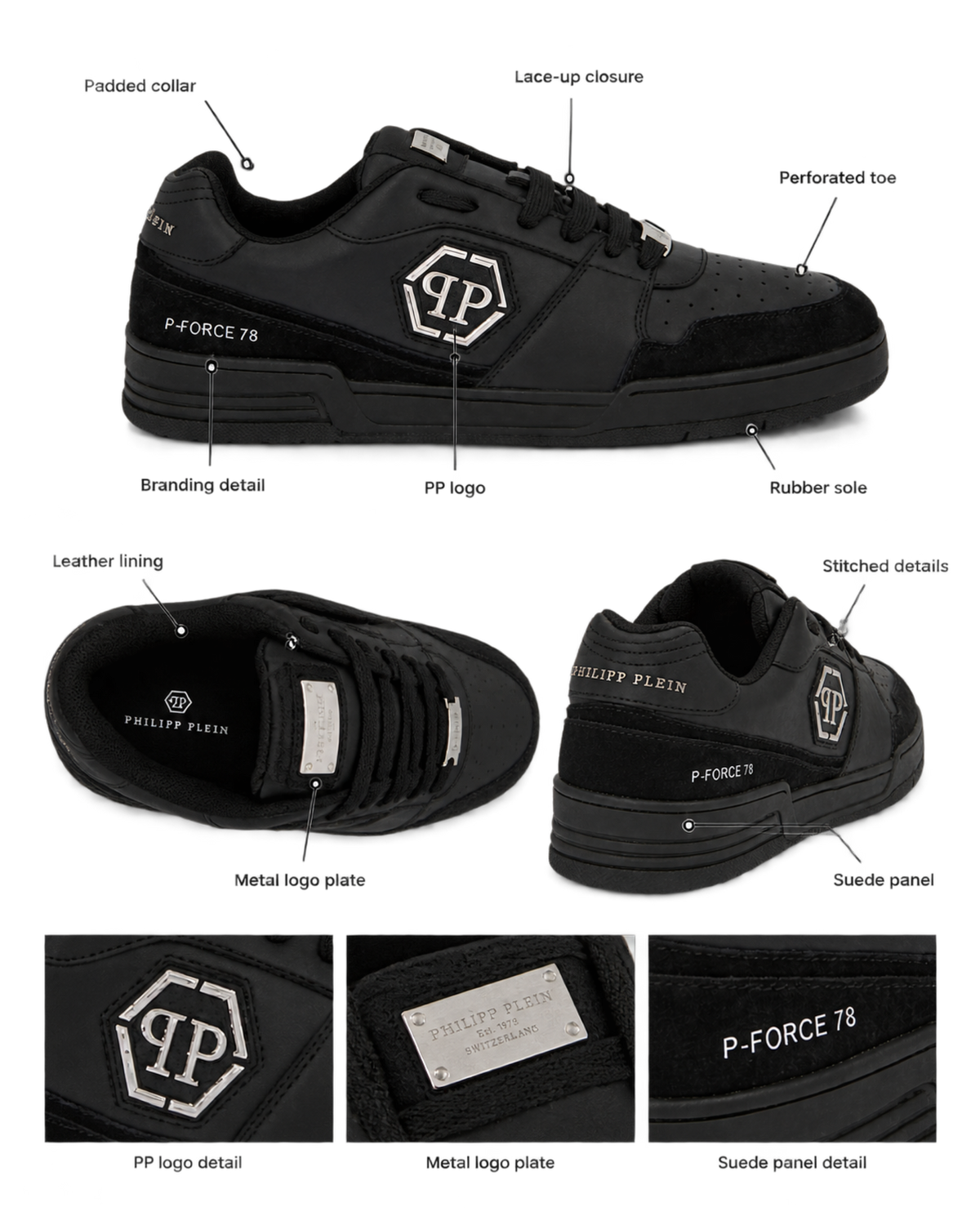 Philipp Plein P-Force leather sneakers