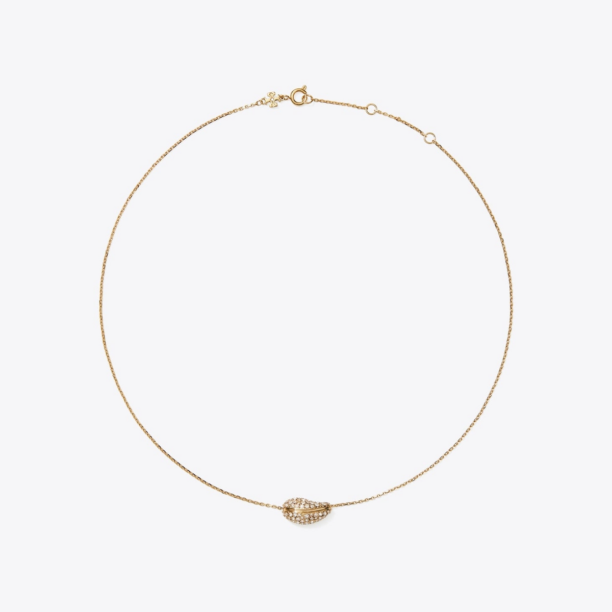 Pierced Pavé Pendant Necklace