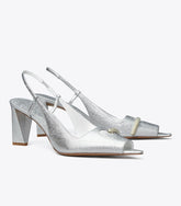 PIERCED PEEP-TOE SLINGBACK