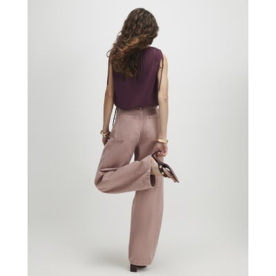 Pink High Waisted Balloon Leg Jeans
