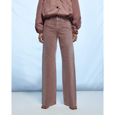 Pink High Waisted Relaxed Straight Jeans