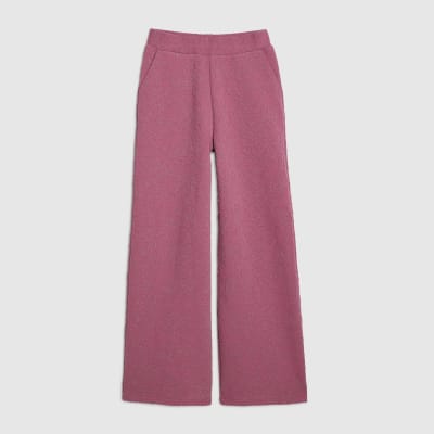 Pink Jacquard Wide Leg Trousers
