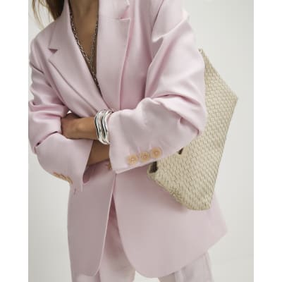 Pink Linen Blend Blazer