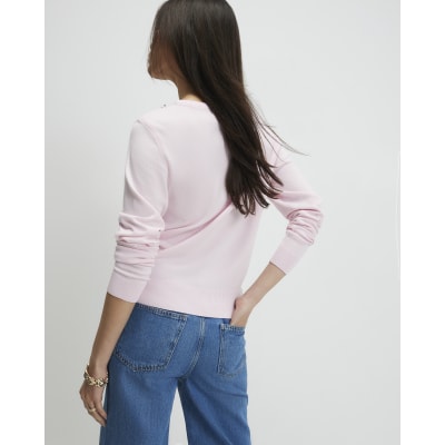 Pink Long Sleeve Knitted Top