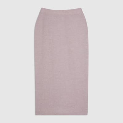 Pink Metallic Midi Skirt