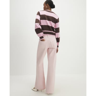 Pink Relaxed Straight Jeans