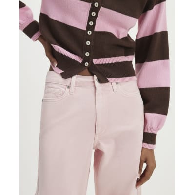 Pink Relaxed Straight Jeans