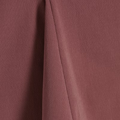 Pink Sleeveless Peplum Bandeau Top