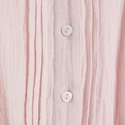 Pink Textured Tie Waist Playsuit