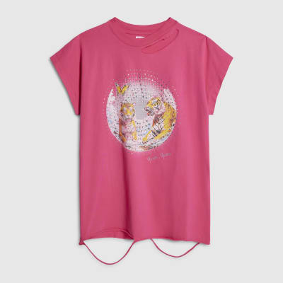Pink Year Zero Tiger Boyfriend Fit T-Shirt
