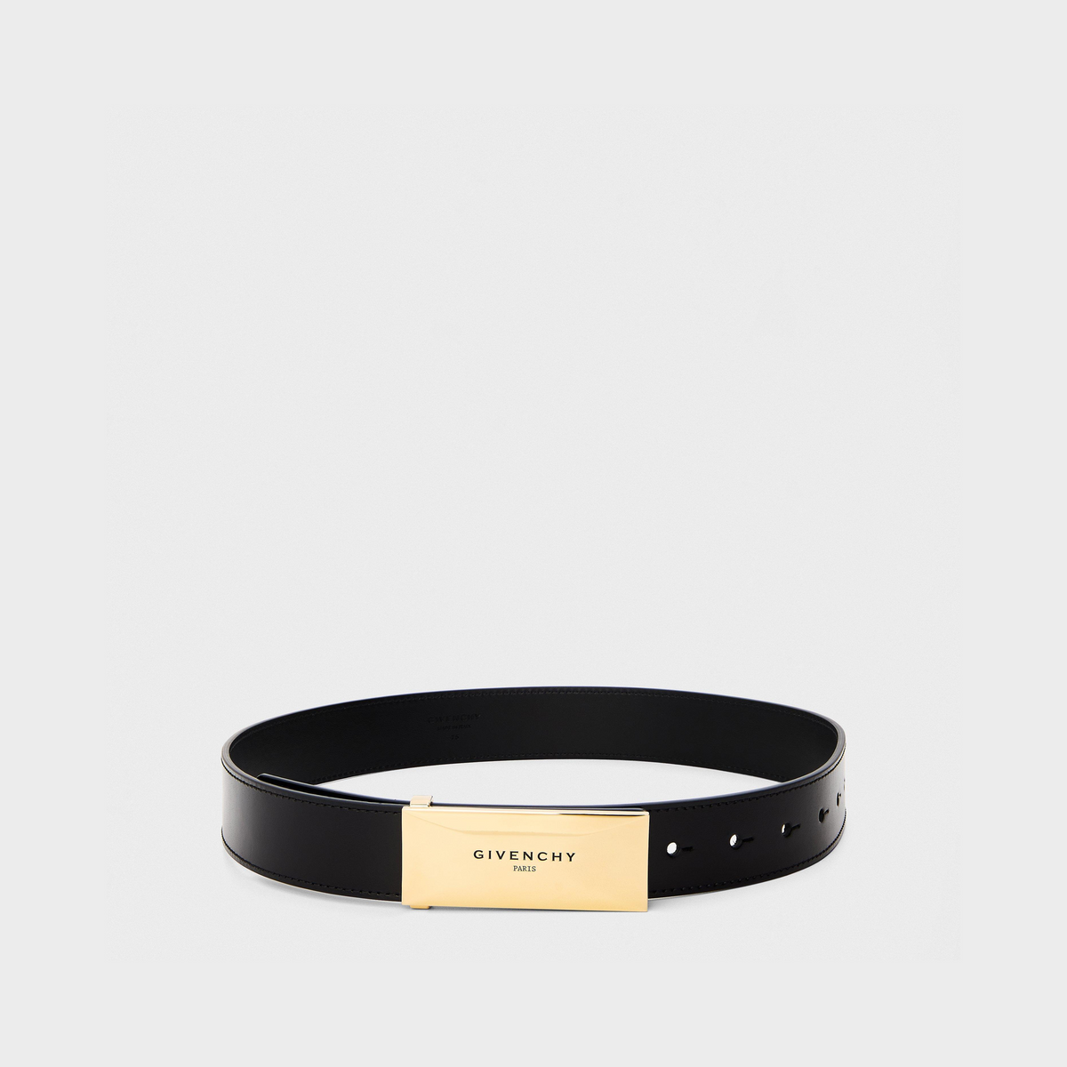 Plaque Leather Belt